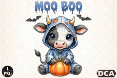 Moo Boo Halloween Cow Clipart Bundle - CraftNest - Digital Crafting and Art