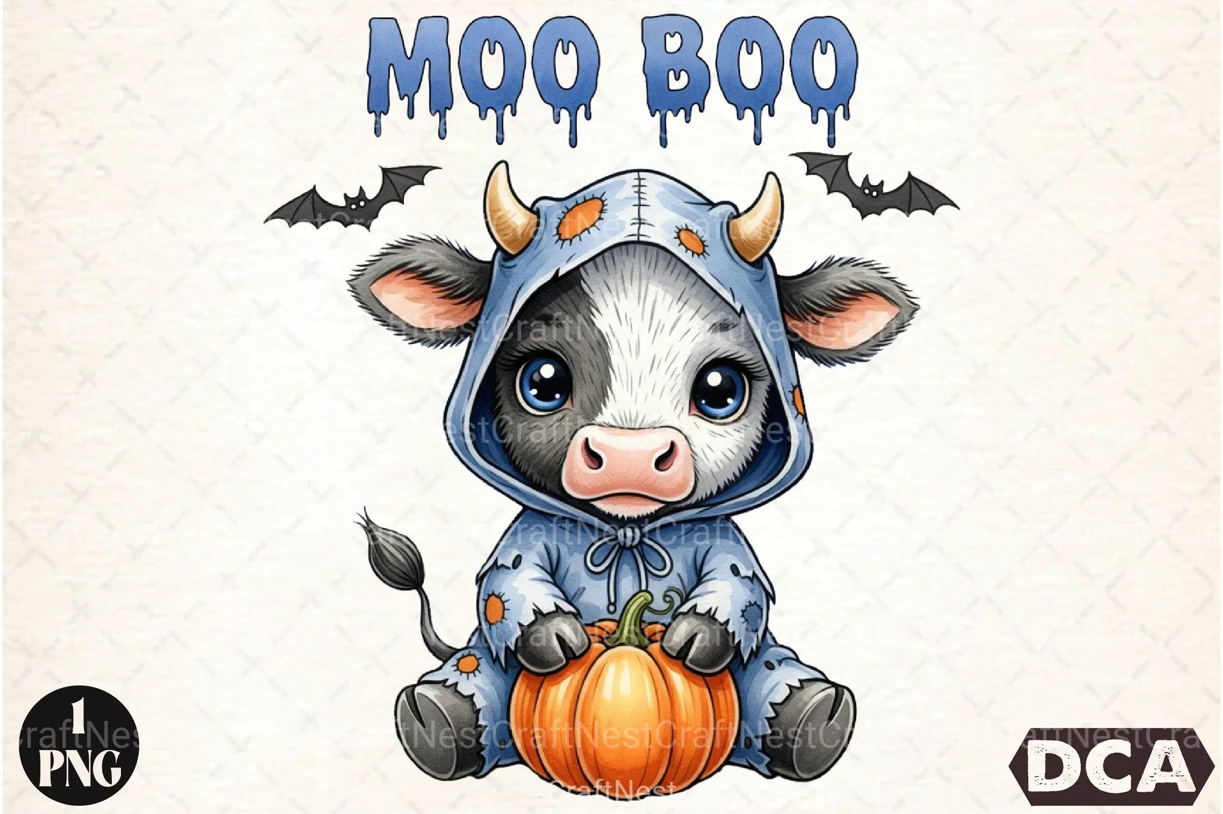 Moo Boo Halloween Cow Clipart Bundle - CraftNest - Digital Crafting and Art