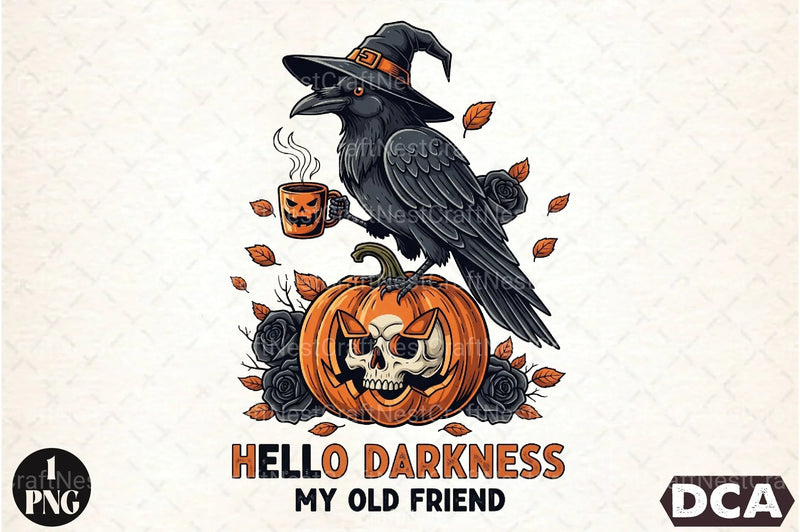 Raven Crow Coffee Halloween Clipart Bundle - CraftNest - Digital Crafting and Art