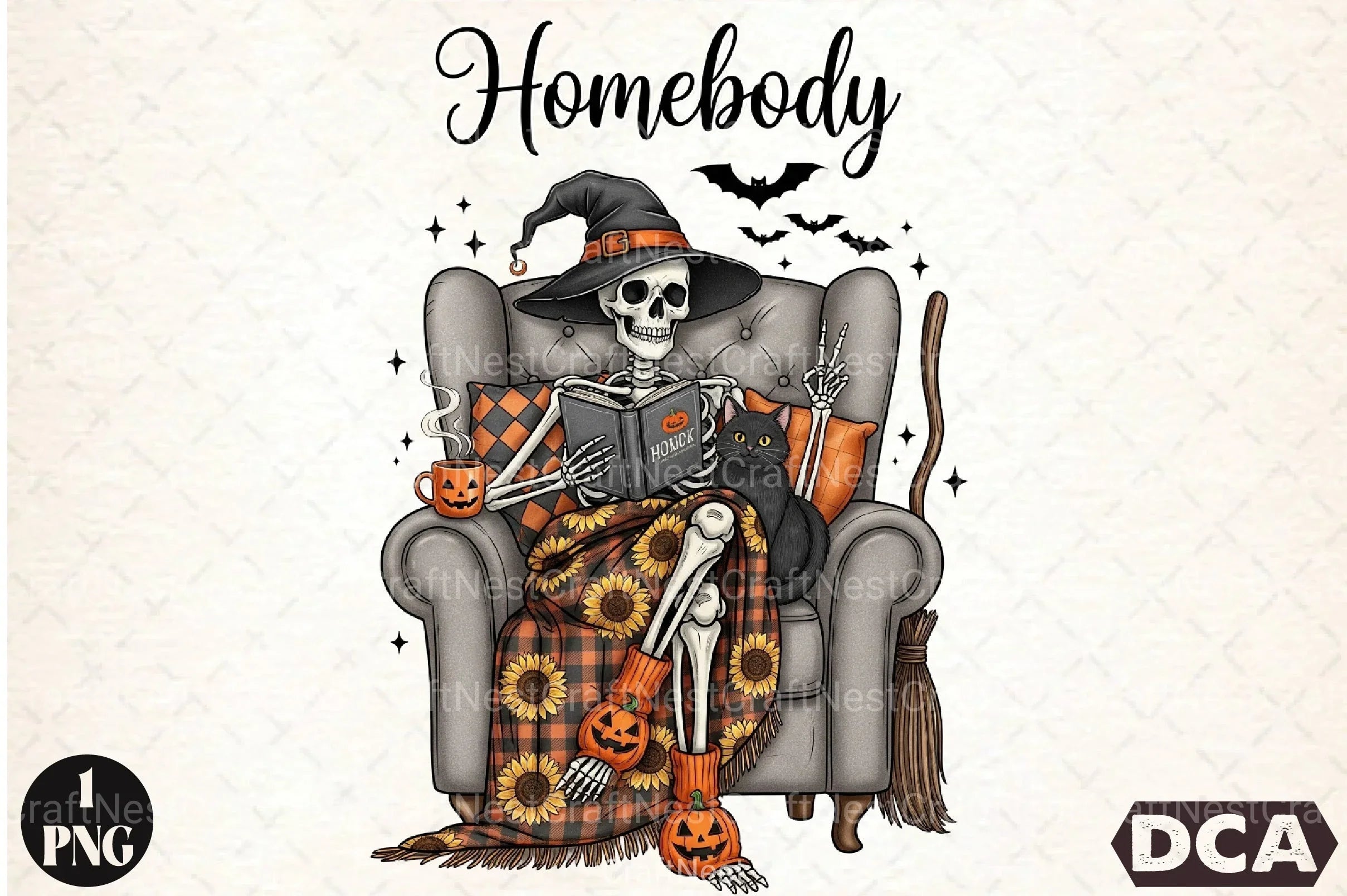 Homebody Skeleton Messy Clipart Bundle - CraftNest - Digital Crafting and Art
