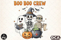 Boo Crew Halloween Nurse Ghost Clipart Bundle - CraftNest - Digital Crafting and Art