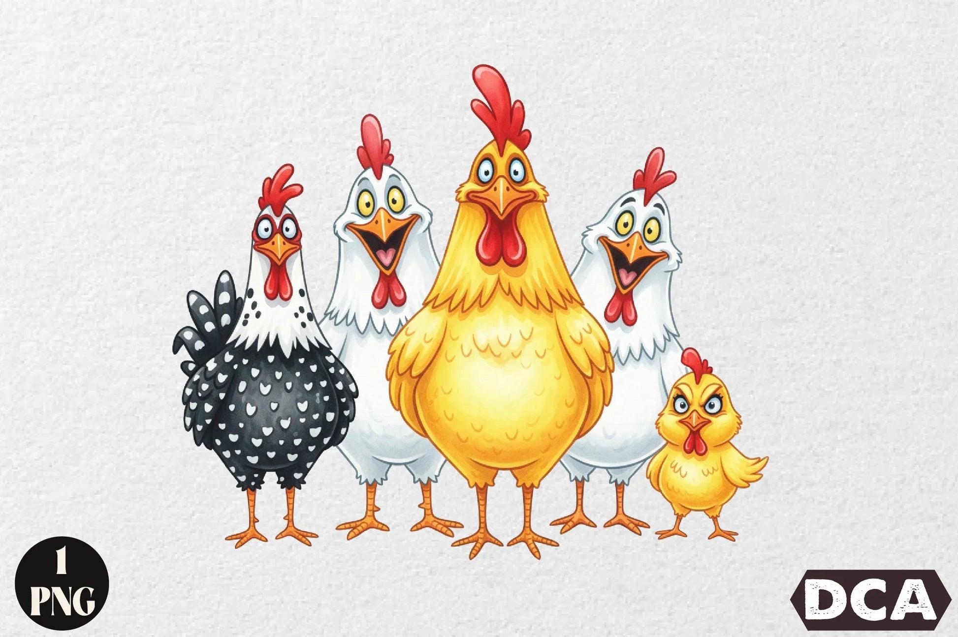 Funny Chickens Clipart Bundle - CraftNest - Digital Crafting and Art
