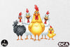 Funny Chickens Clipart Bundle