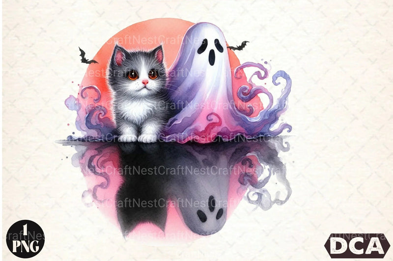 Halloween Cat & Smoky Ghost Clipart Bundle 2 - CraftNest - Digital Crafting and Art