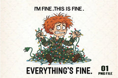 Christmas Anxiety 'I'm Fine' Light Clipart Bundle - CraftNest - Digital Crafting and Art