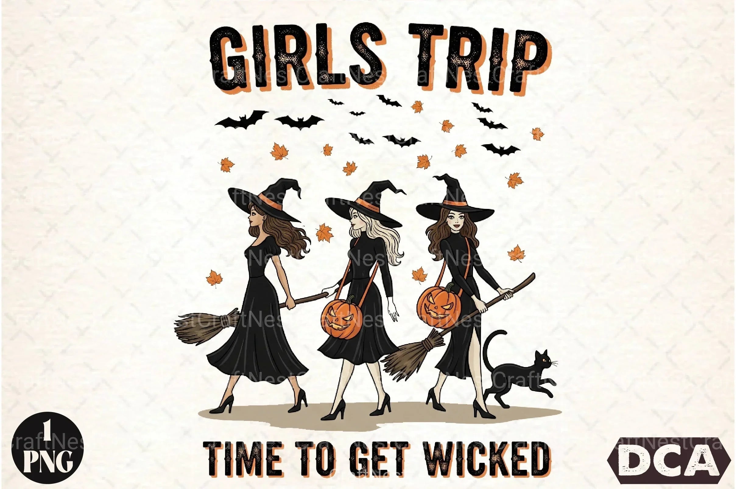 Halloween Witch Girls Trip Autumn Clipart Bundle - CraftNest - Digital Crafting and Art