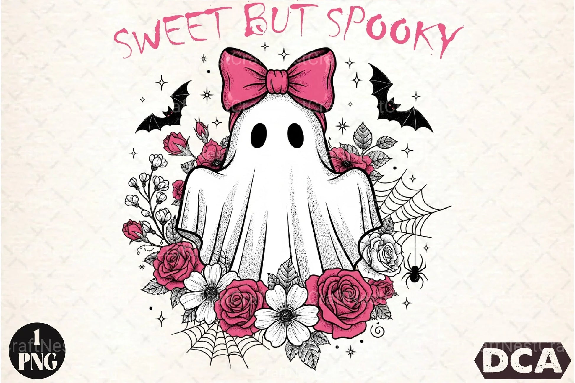 Vintage Ghost Boho Flowers Halloween Clipart Bundle - CraftNest - Digital Crafting and Art