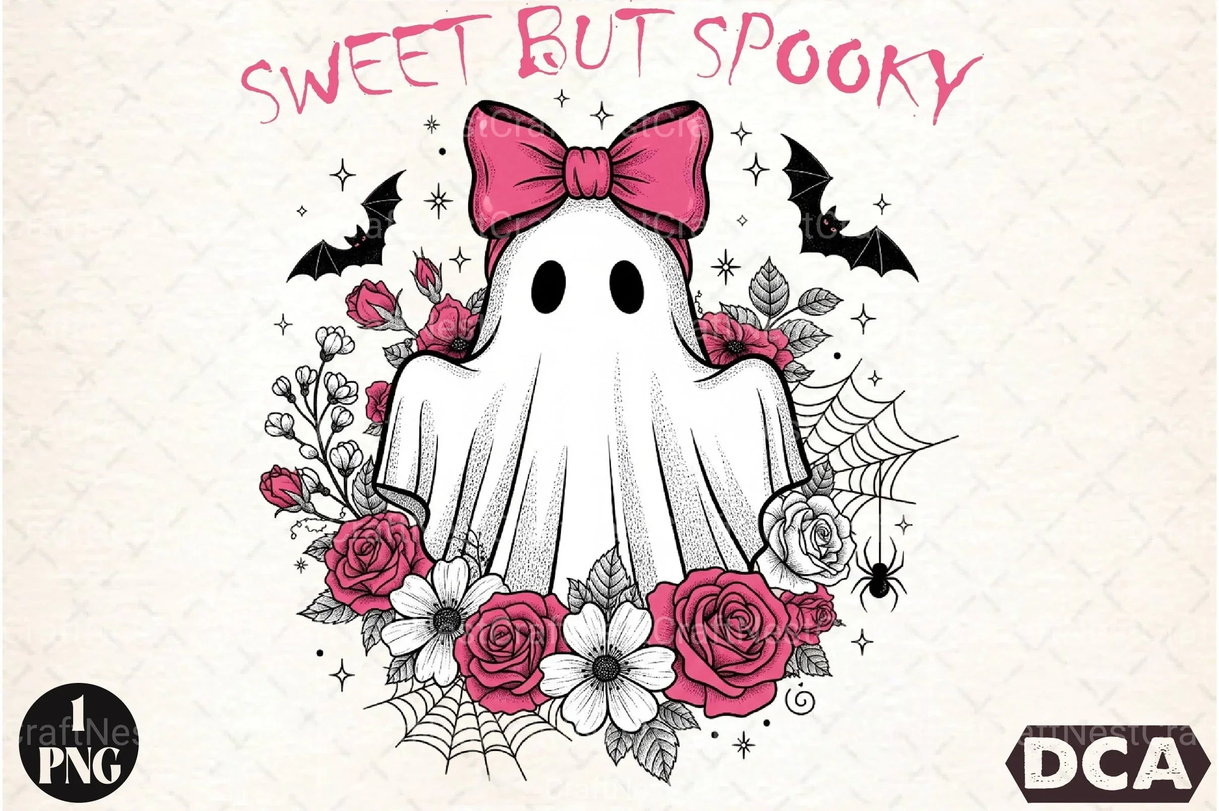 Vintage Ghost Boho Flowers Halloween Clipart Bundle - CraftNest - Digital Crafting and Art