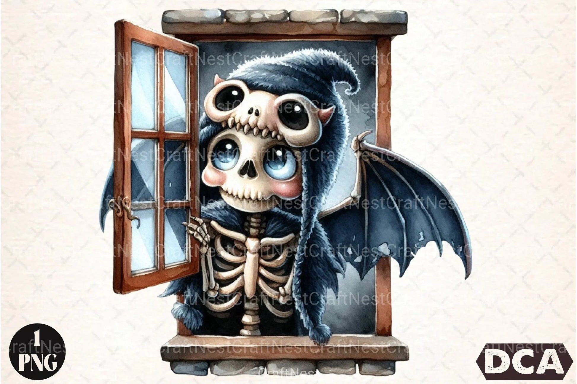 Funny Skeleton Peeking Clipart Bundle 4 - CraftNest - Digital Crafting and Art