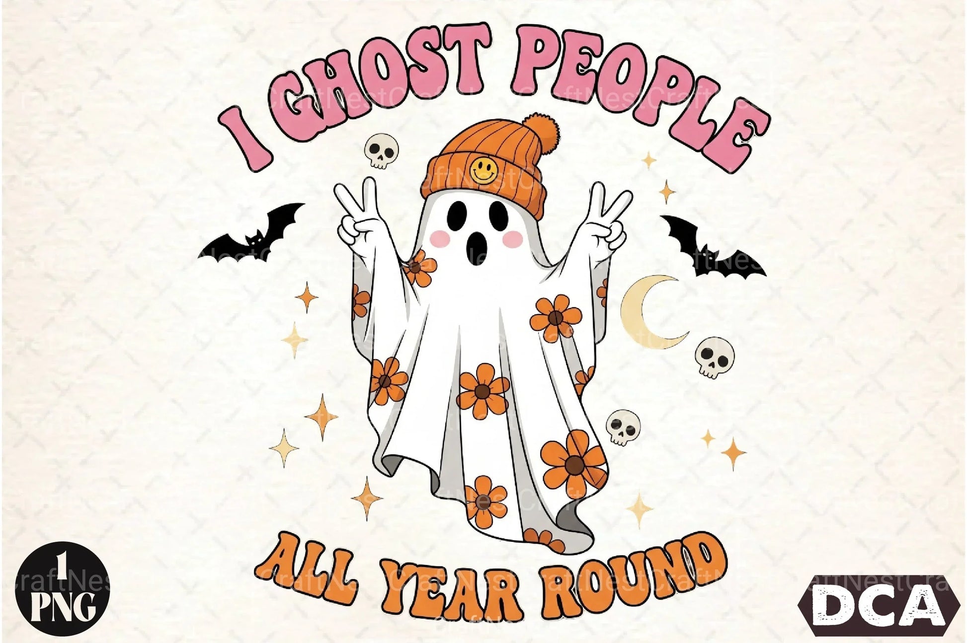 Retro Halloween Ghost Clipart Bundle 24 - CraftNest - Digital Crafting and Art