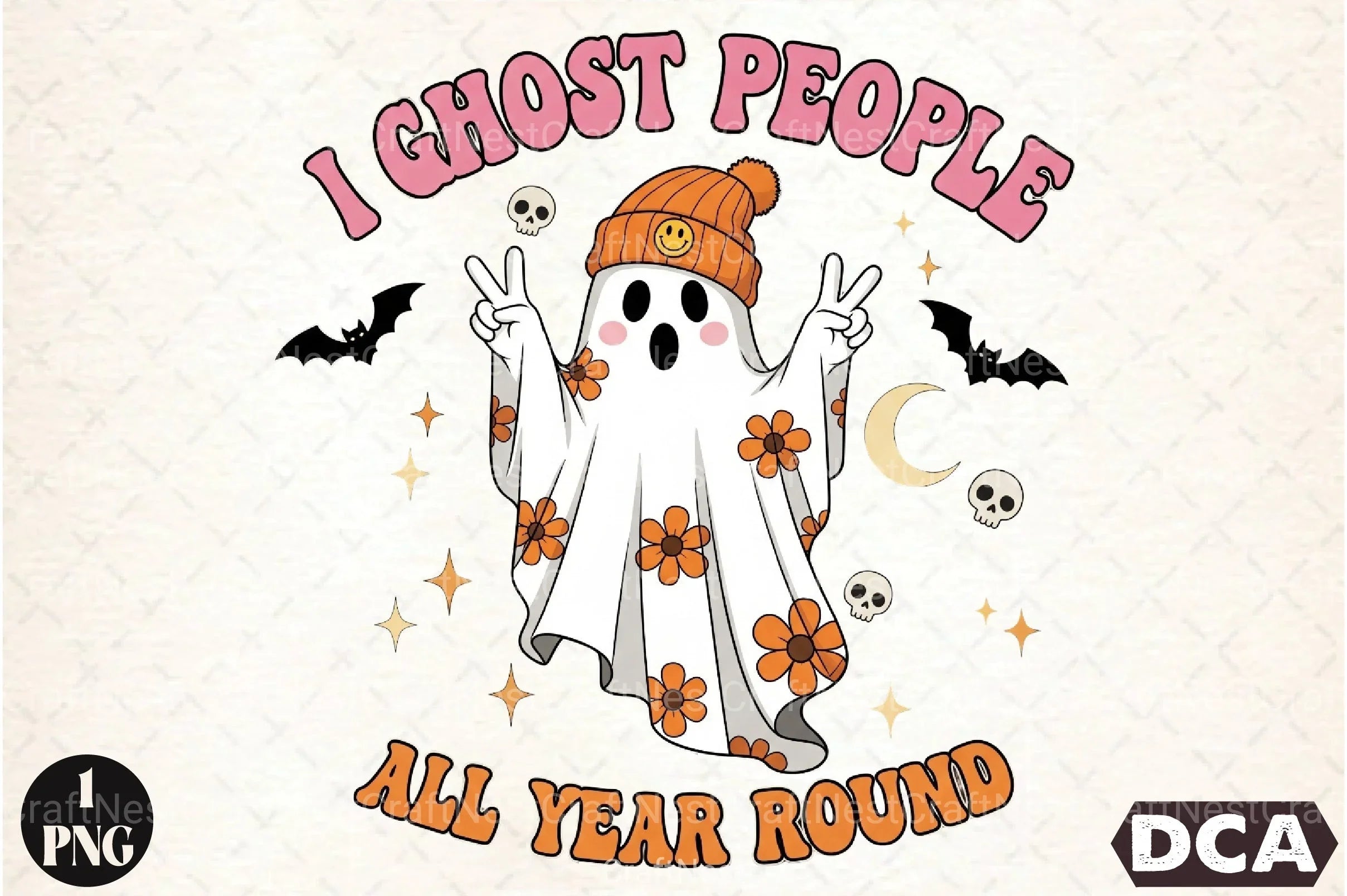 Retro Halloween Ghost Clipart Bundle 24 - CraftNest - Digital Crafting and Art