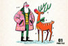 Retro Funny Christmas Santa Clipart Bundle