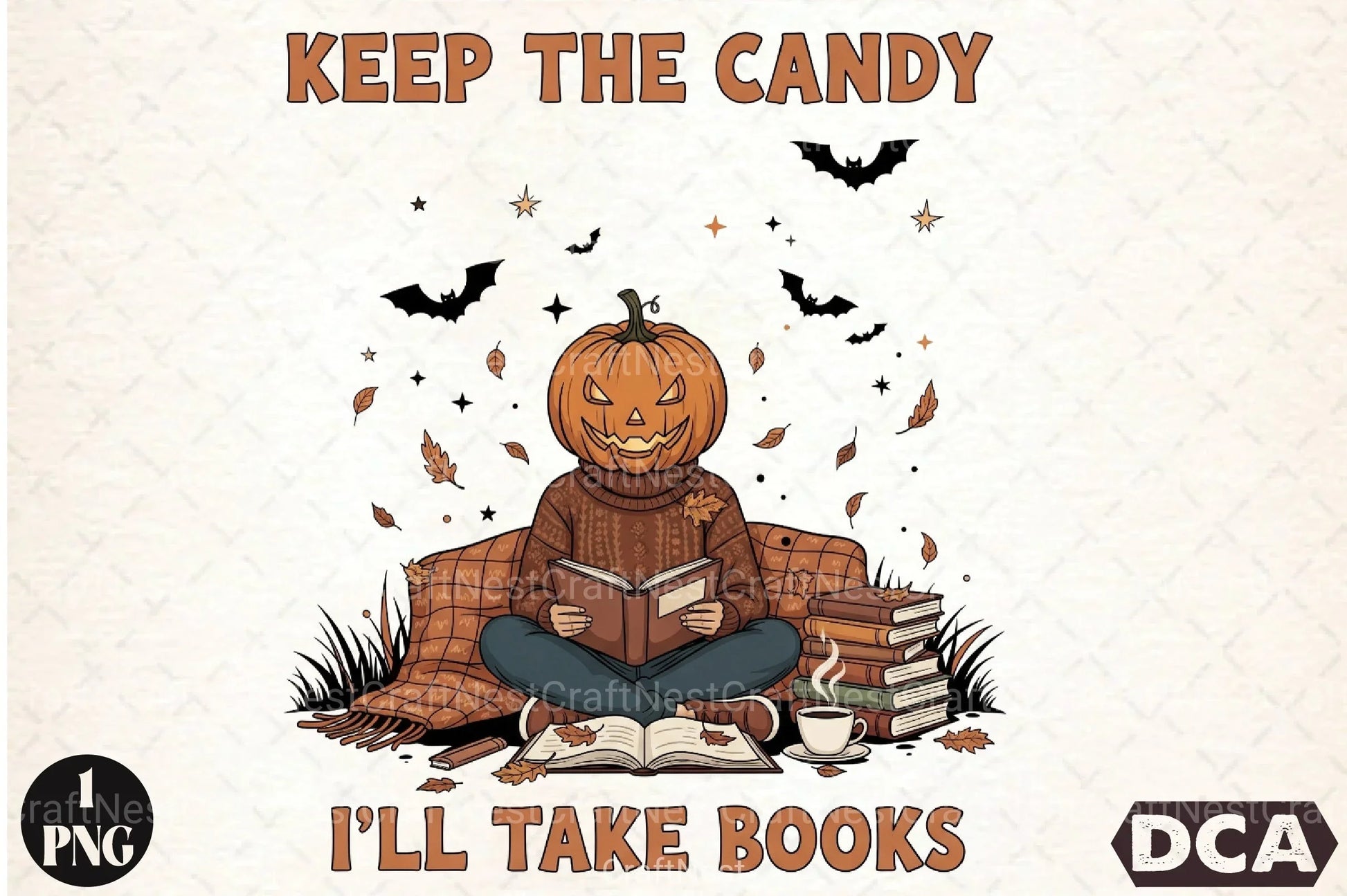 Halloween Pumpkin Ghost Book Lover Clipart Bundle - CraftNest - Digital Crafting and Art