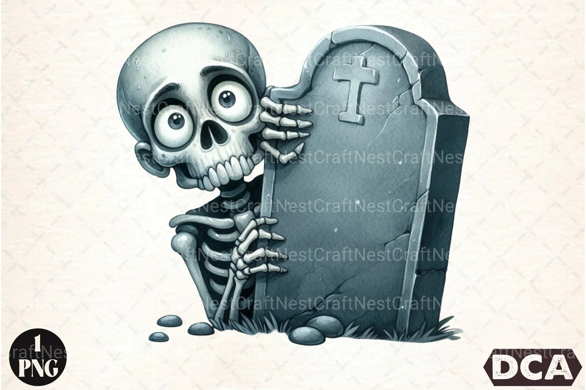 Funny Skeleton Peeking Clipart Bundle 33 - CraftNest - Digital Crafting and Art