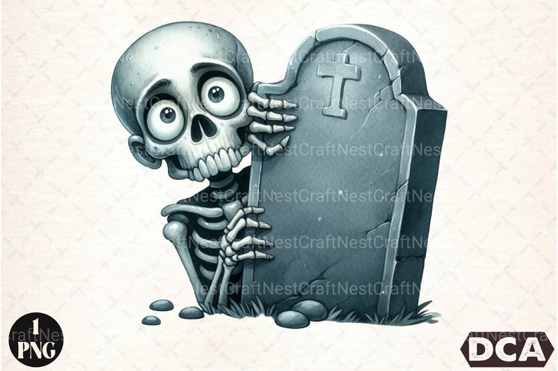 Funny Skeleton Peeking Clipart Bundle 33 - CraftNest - Digital Crafting and Art