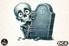 Funny Skeleton Peeking Clipart Bundle