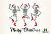 Merry Christmas Dancing Skeletons Clipart Bundle