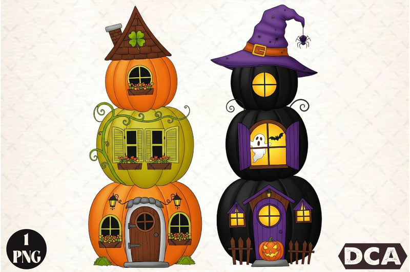 Halloween Pumpkin House Clipart Bundle - CraftNest - Digital Crafting and Art