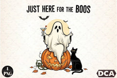 Halloween Ghost Clipart Bundle: Just Here For The Boos - CraftNest - Digital Crafting and Art