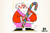 Retro Christmas Santa Clipart Bundle