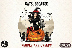 Sarcastic Halloween Cat Witch Creepy Clipart Bundle - CraftNest - Digital Crafting and Art