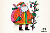 Retro Funny Christmas Santa Clipart Bundle
