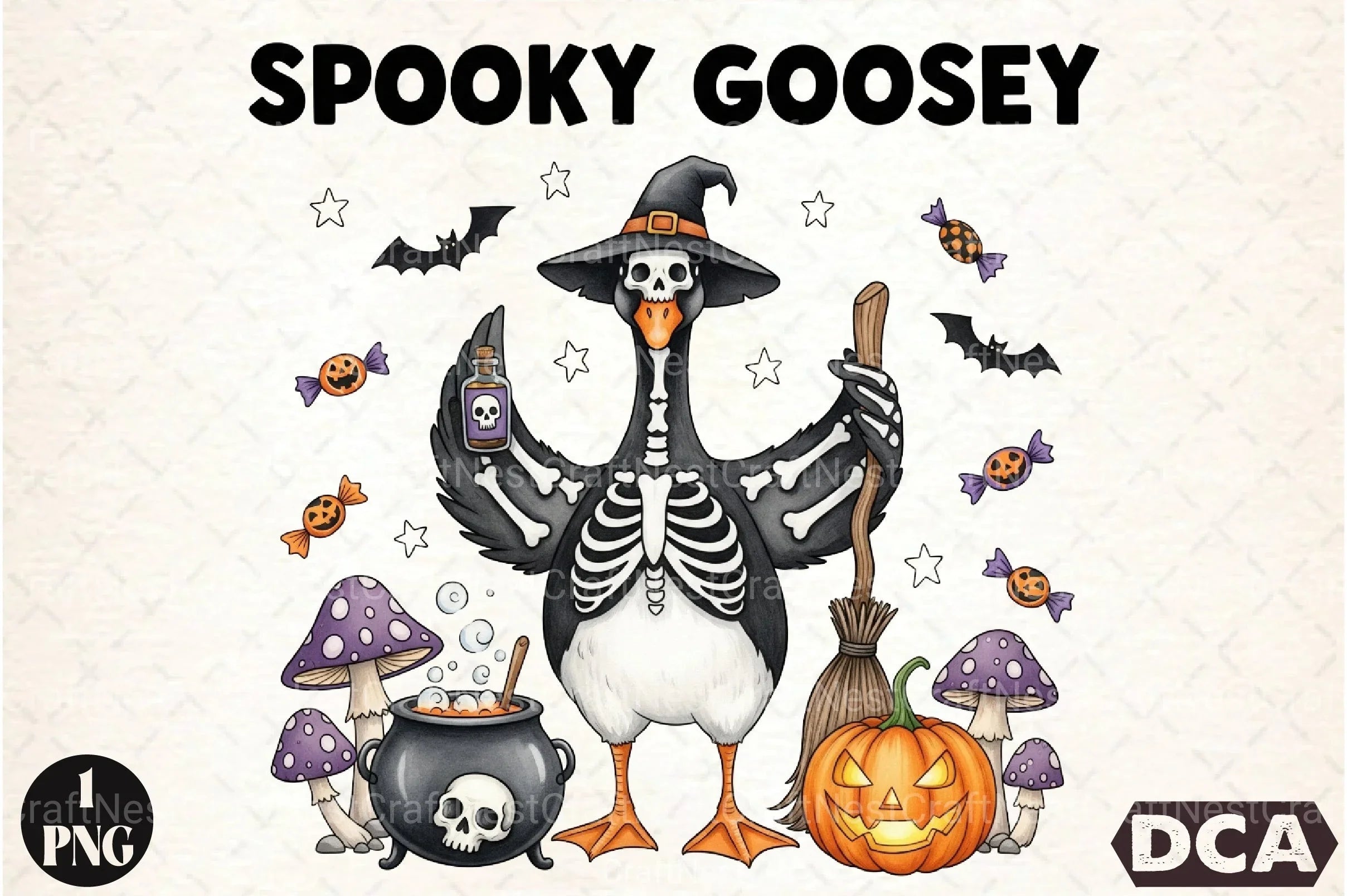 Spooky Skeleton Goose Clipart Bundle - CraftNest - Digital Crafting and Art