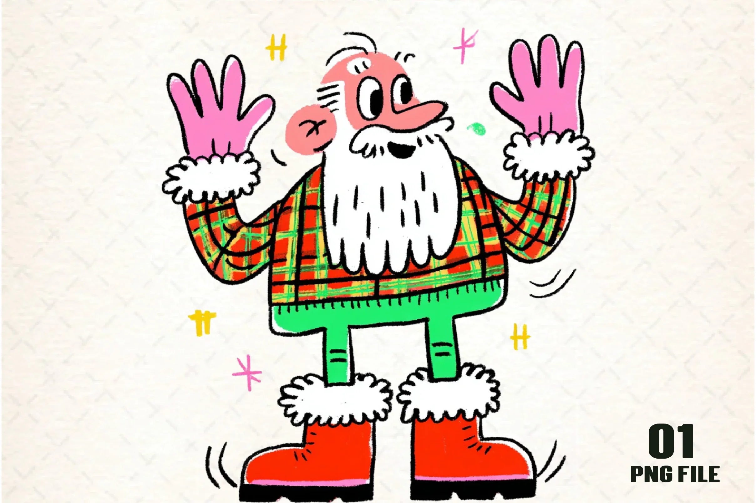 Retro Funny Christmas Santa Clipart Bundle - CraftNest - Digital Crafting and Art