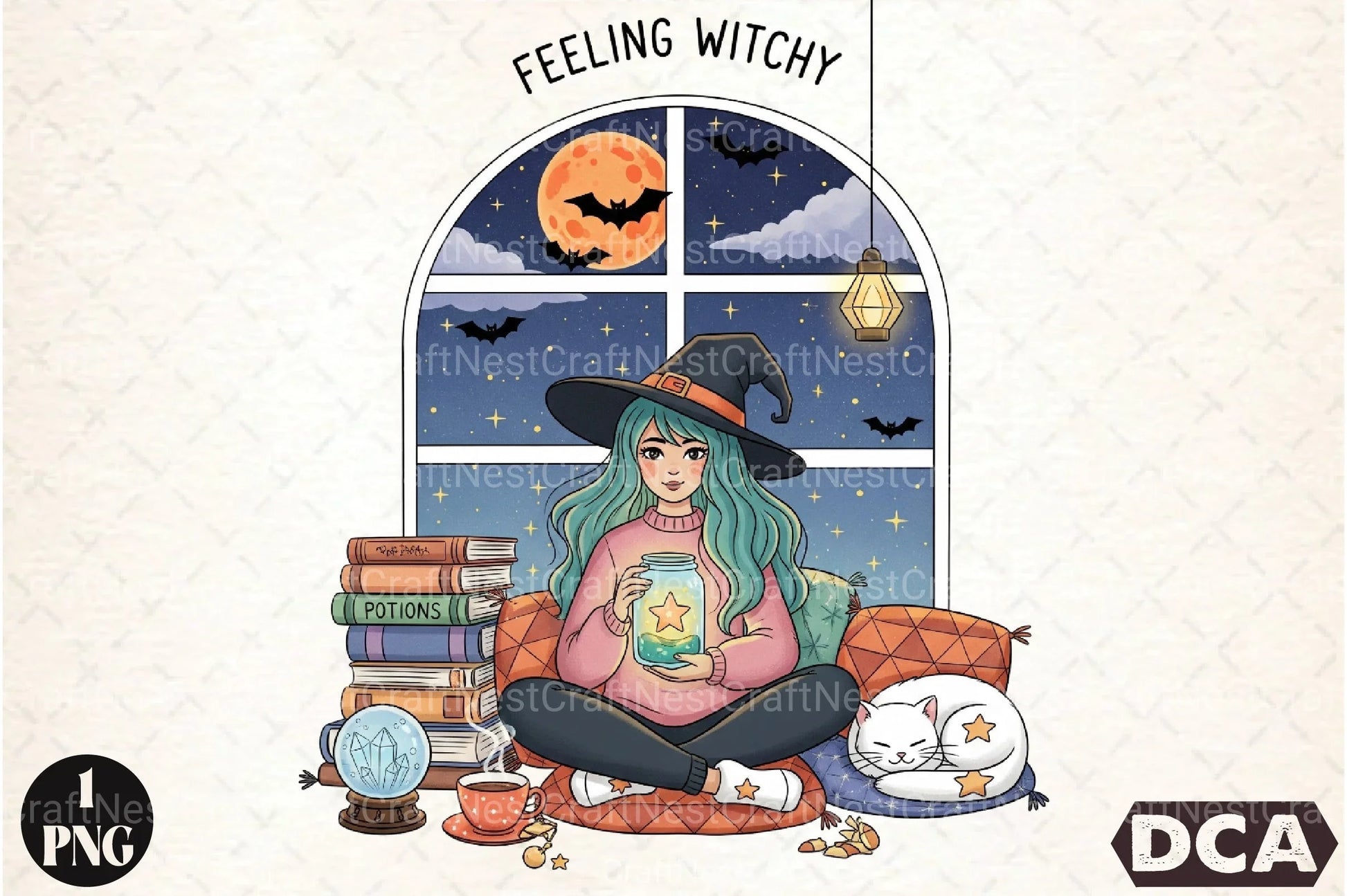 Celestial Witch Clipart Bundle - Witchy Art Collection - CraftNest - Digital Crafting and Art