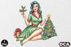 Vintage Pin Up Christmas Girl Clipart Bundle