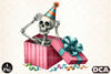 Funny Skeleton Peeking Clipart Bundle