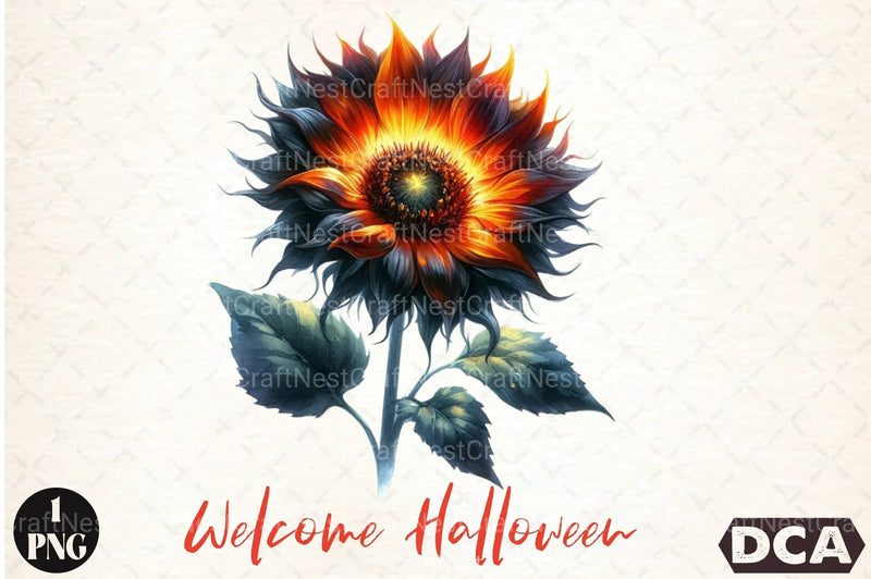 Welcome Halloween Sunflower Clipart Bundle - CraftNest - Digital Crafting and Art