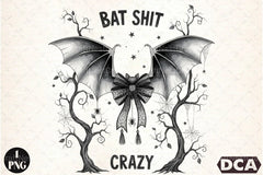 Bat Bow Crazy: Funny Halloween Clipart Bundle - CraftNest - Digital Crafting and Art