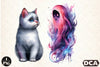 Halloween Cat & Ghost Clipart Bundle