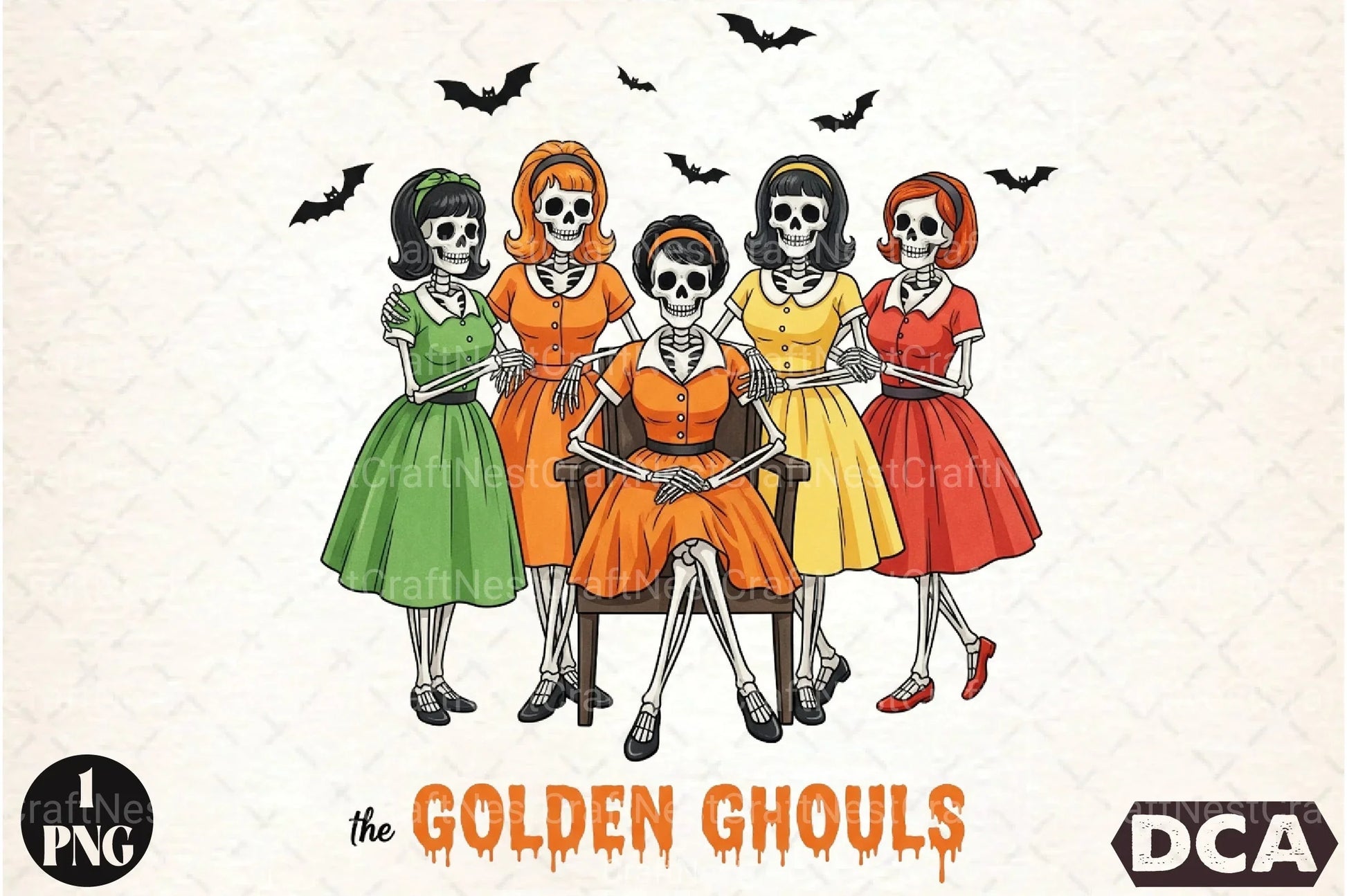 Golden Ghouls Halloween Clipart Bundle - CraftNest - Digital Crafting and Art