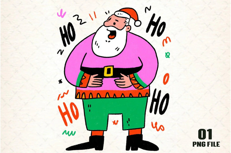 Retro Funny Christmas Santa Clipart Bundle - CraftNest - Digital Crafting and Art
