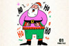 Retro Funny Christmas Santa Clipart Bundle