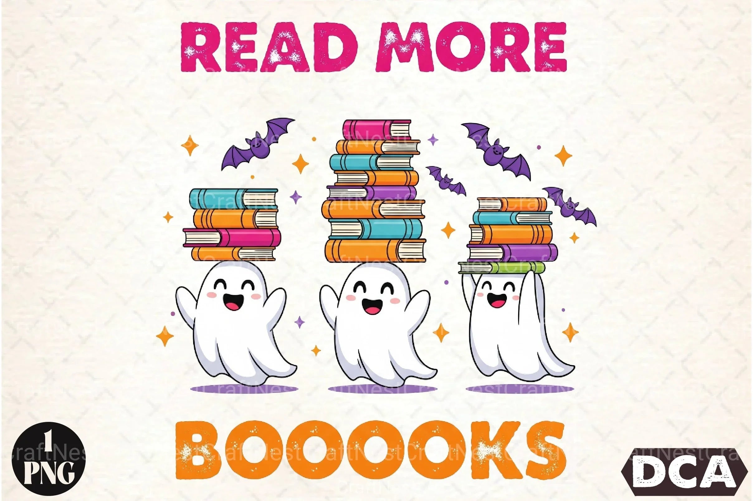 Read More Books Funny Halloween Clipart Bundle - CraftNest - Digital Crafting and Art