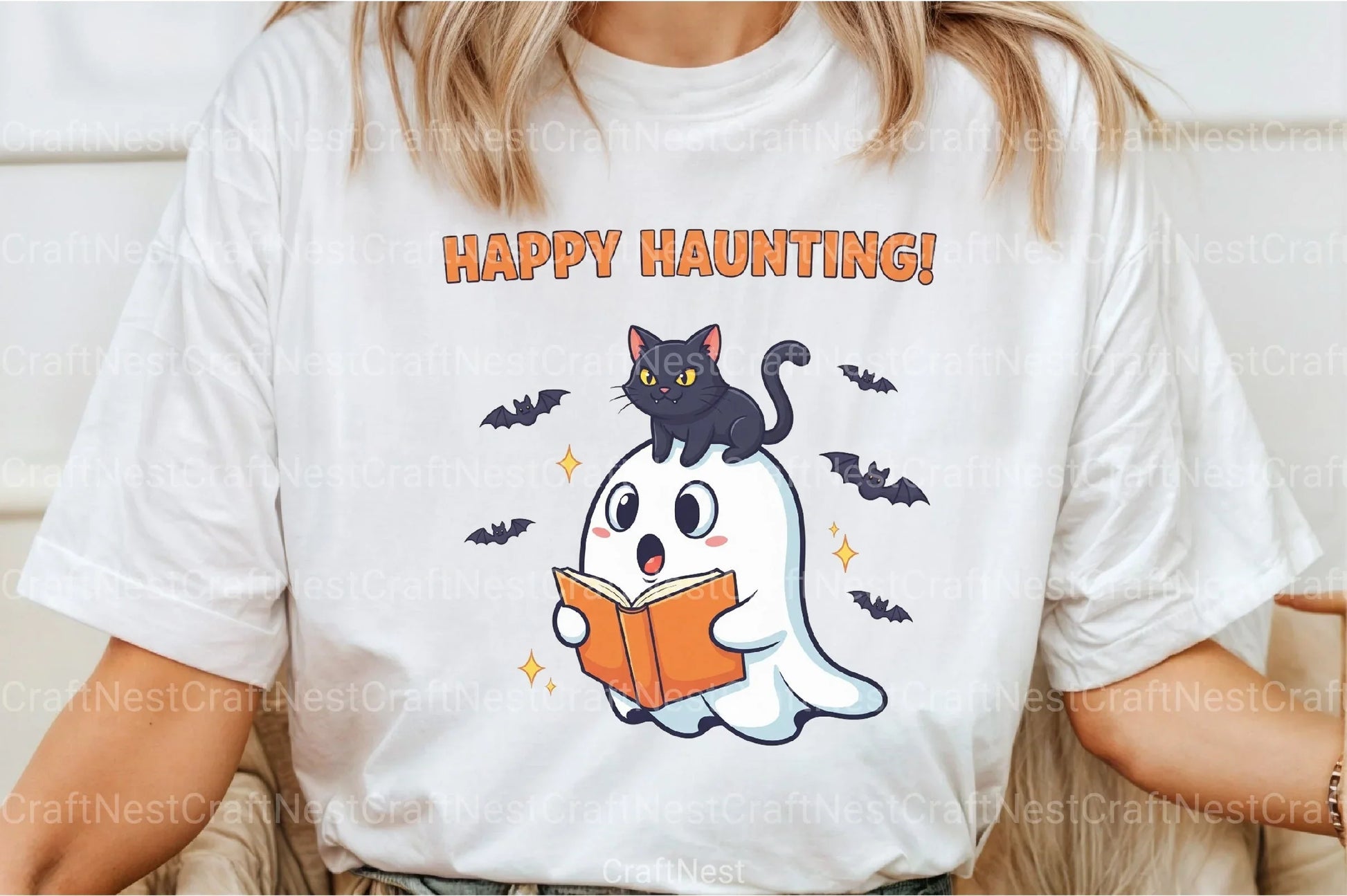 Cute Halloween Ghost Reading Book Clipart Bundle - CraftNest - Digital Crafting and Art