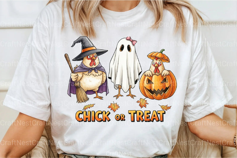 Chick or Treat Retro Halloween Clipart Bundle - CraftNest - Digital Crafting and Art