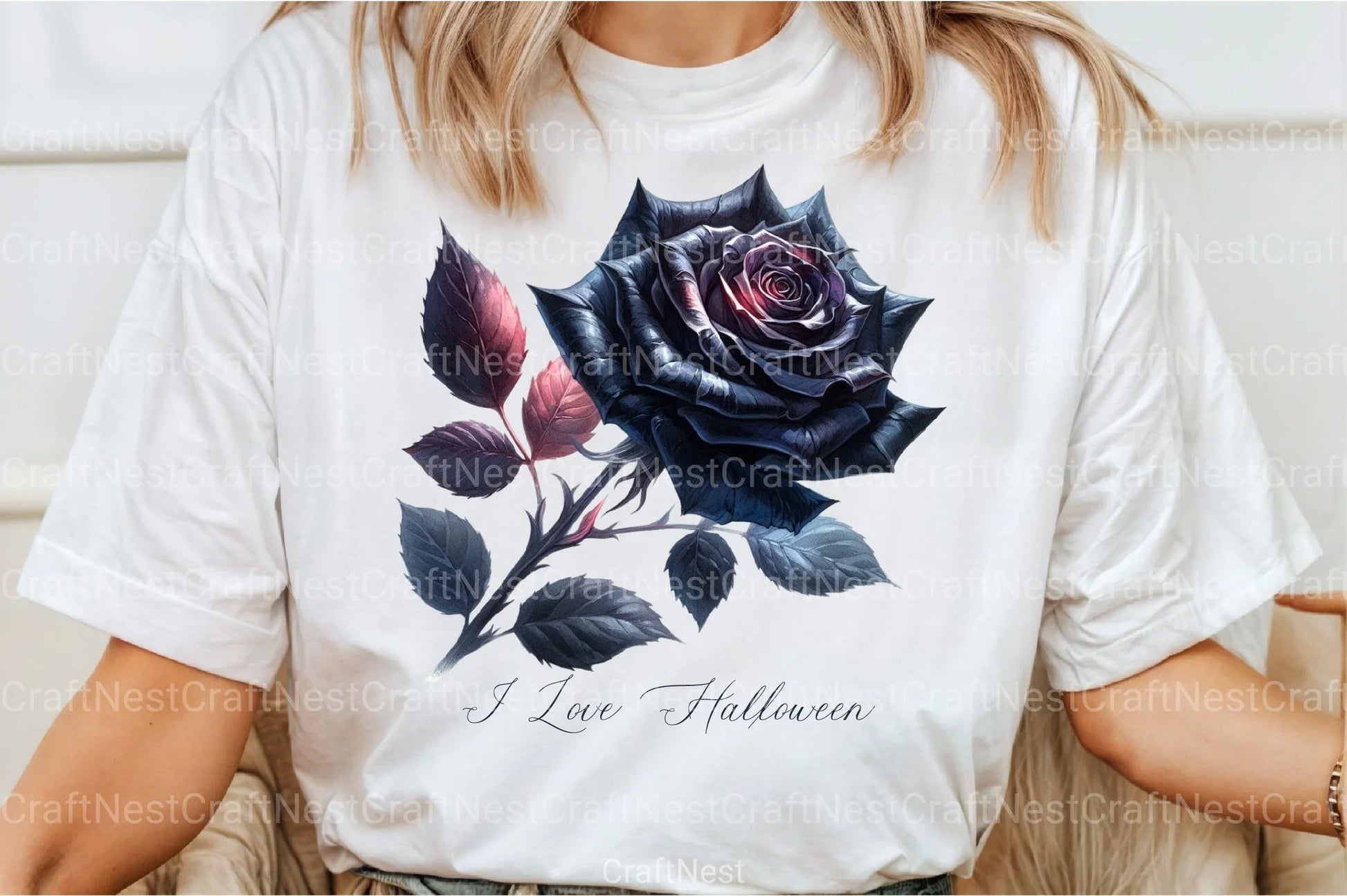 I Love Halloween Roses Clipart Bundle - CraftNest - Digital Crafting and Art