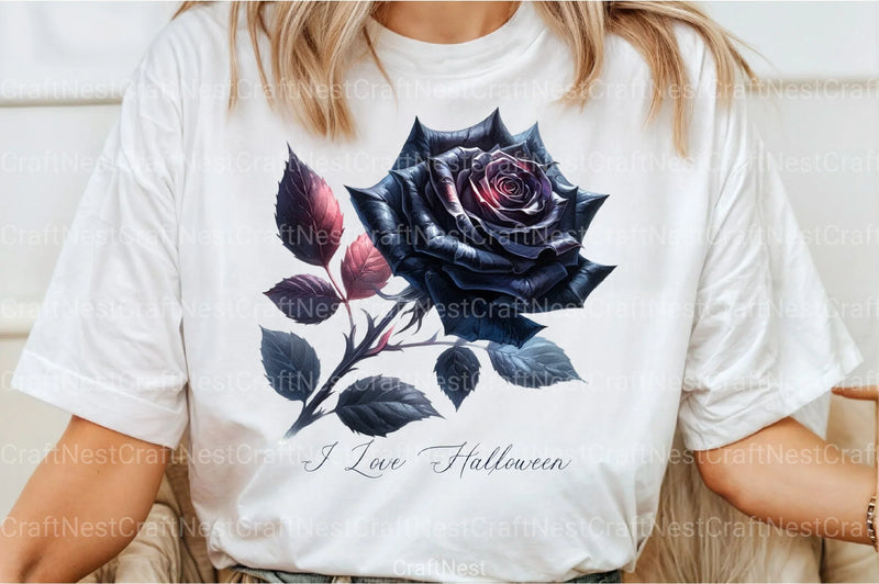 I Love Halloween Roses Clipart Bundle - CraftNest - Digital Crafting and Art