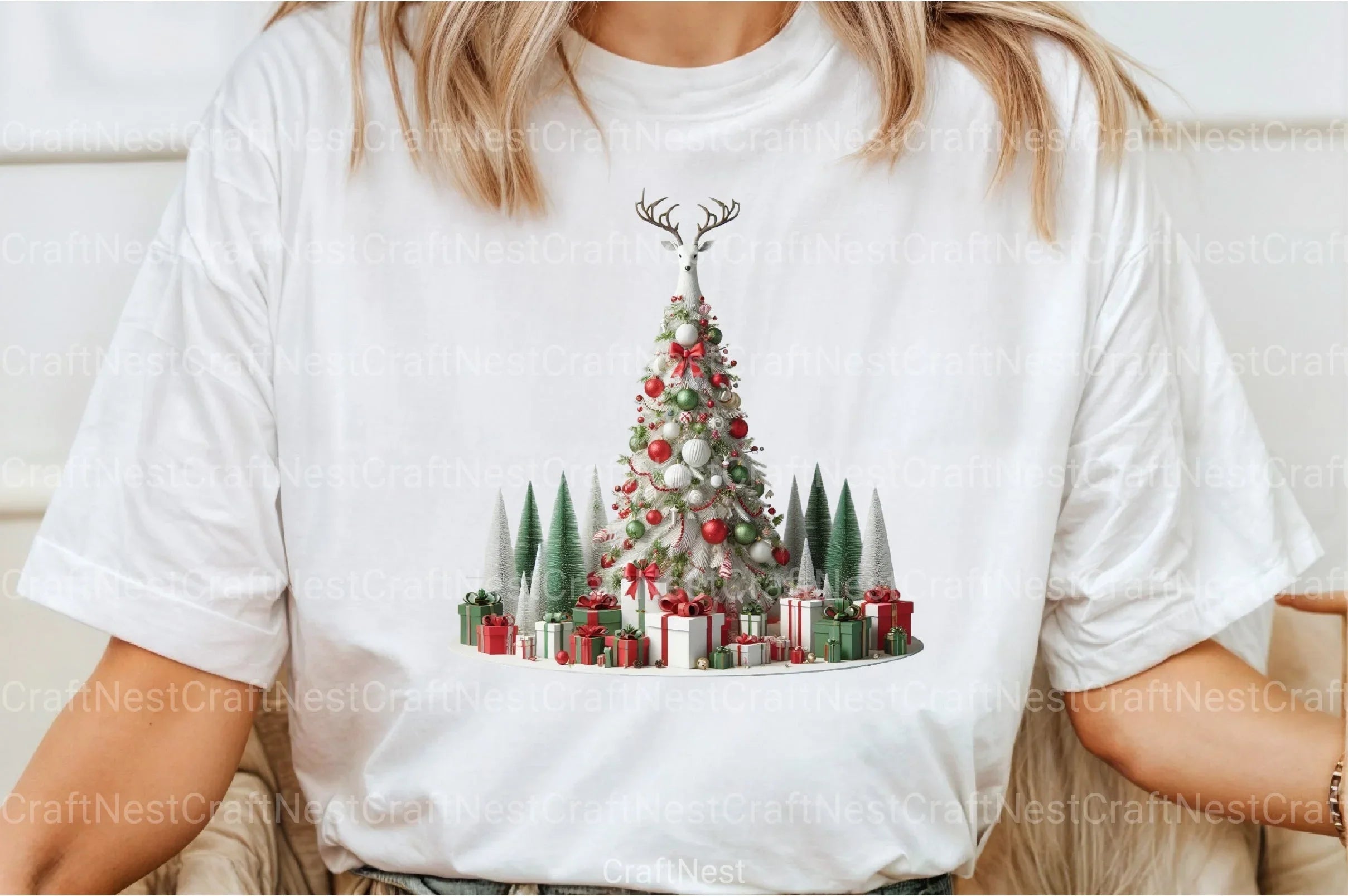 White Christmas Tree Clipart Bundle - CraftNest - Digital Crafting and Art