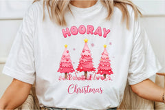 Hooray Christmas Pink Tree Clipart Bundle - CraftNest - Digital Crafting and Art