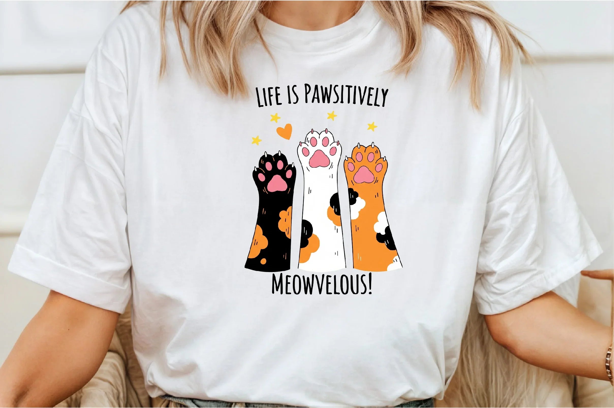 Life Is Pawsitively Meowvelous Cat Shirt Clipart Bundle - CraftNest - Digital Crafting and Art