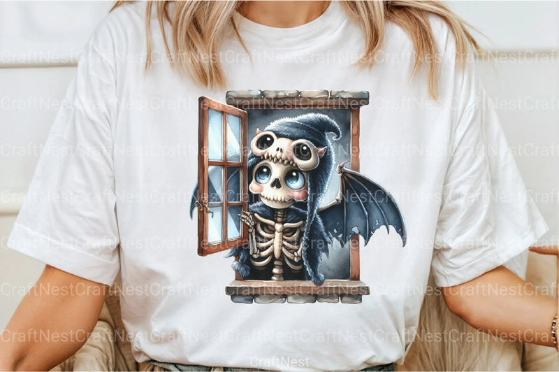 Funny Skeleton Peeking Clipart Bundle 4 - CraftNest - Digital Crafting and Art