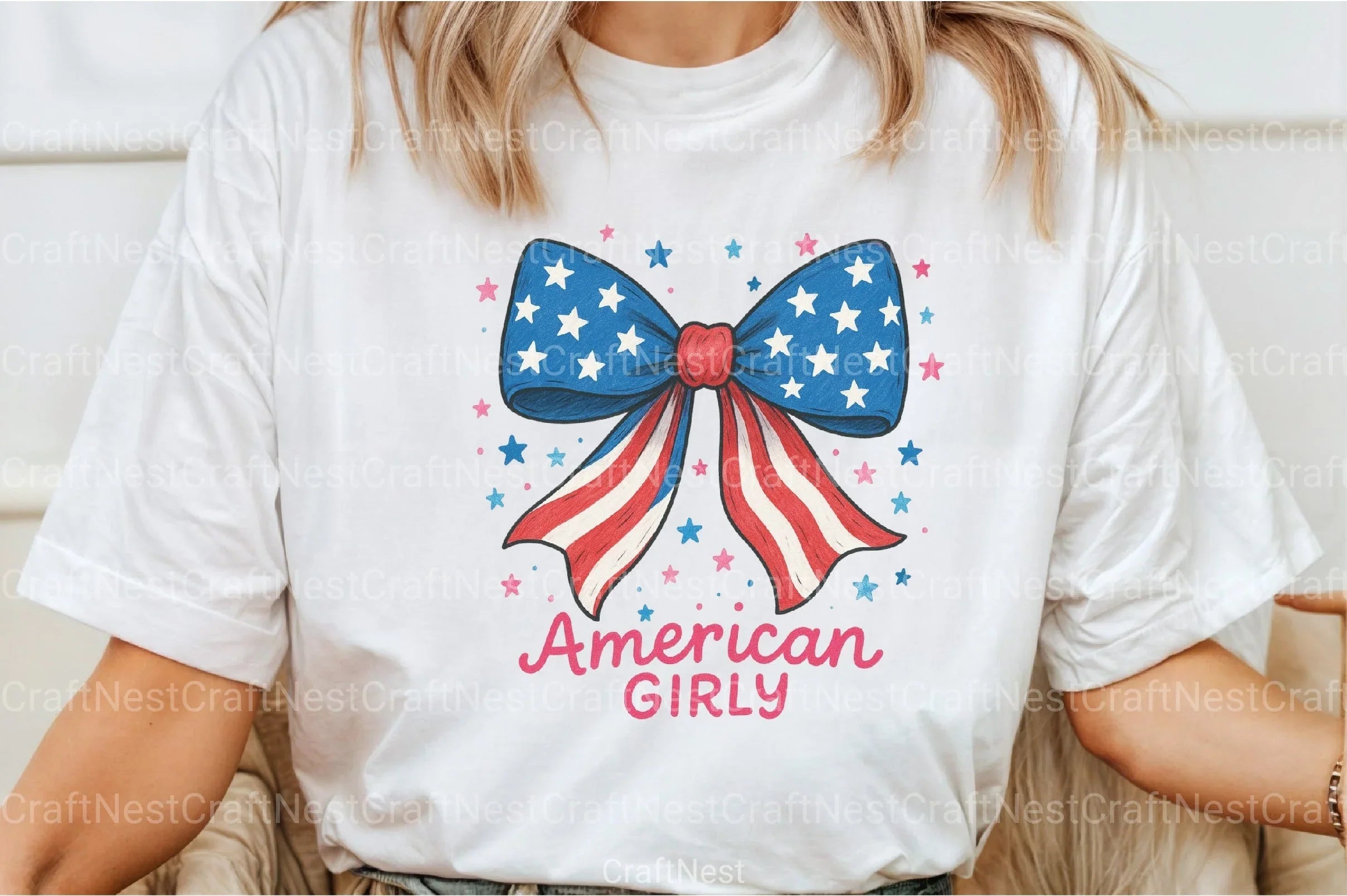 4th of July Hand-Drawn Coquette Bow Clipart Bundle - CraftNest - Digital Crafting and Art