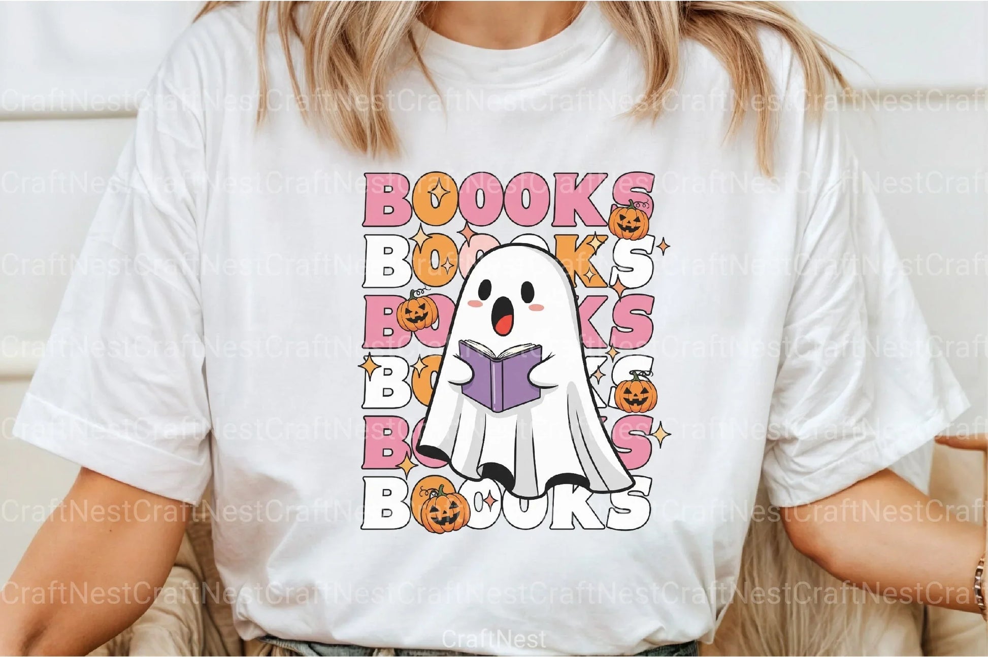 Boo Ghost Reading Book Clipart Bundle - CraftNest - Digital Crafting and Art