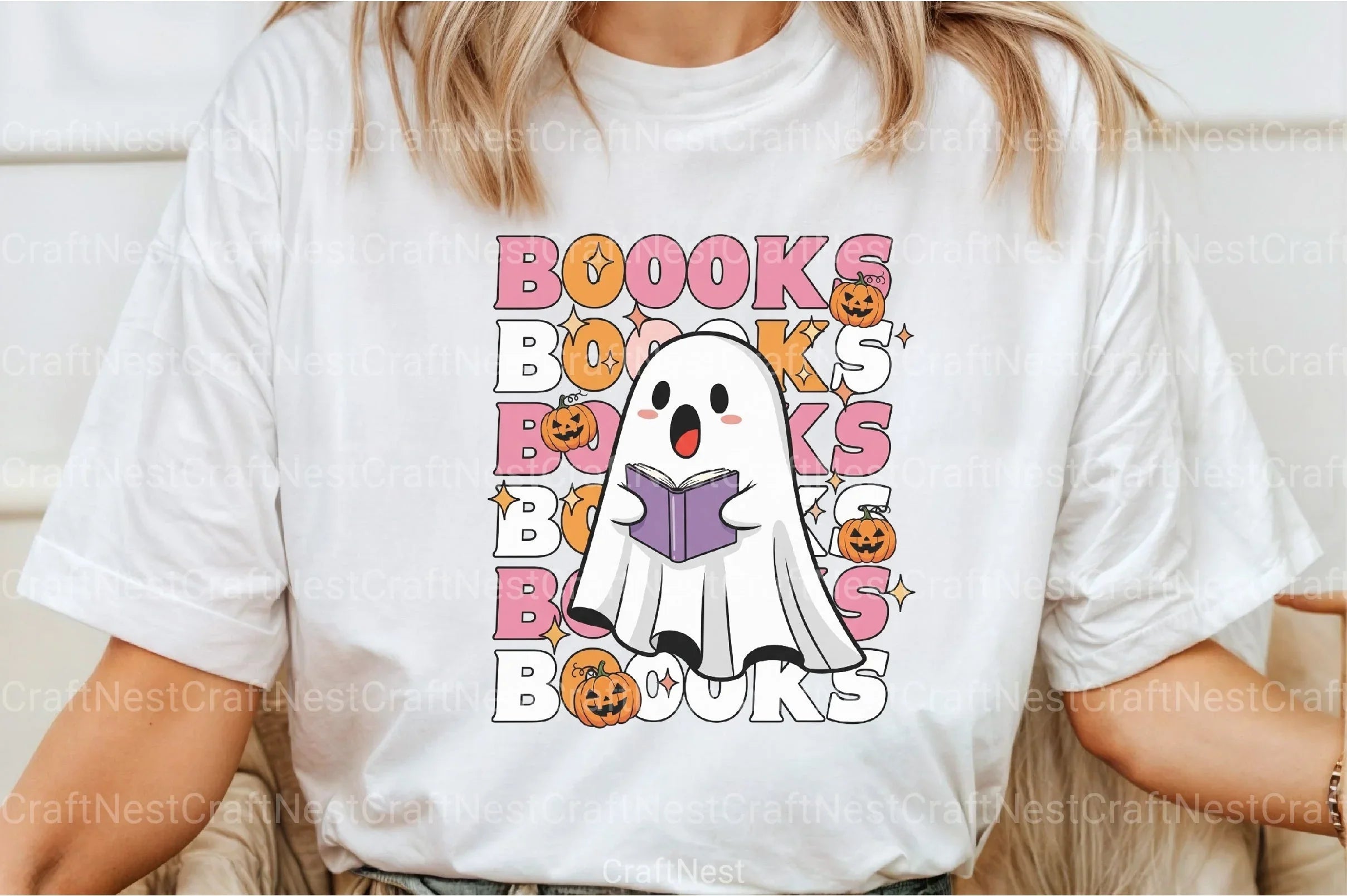 Boo Ghost Reading Book Clipart Bundle - CraftNest - Digital Crafting and Art