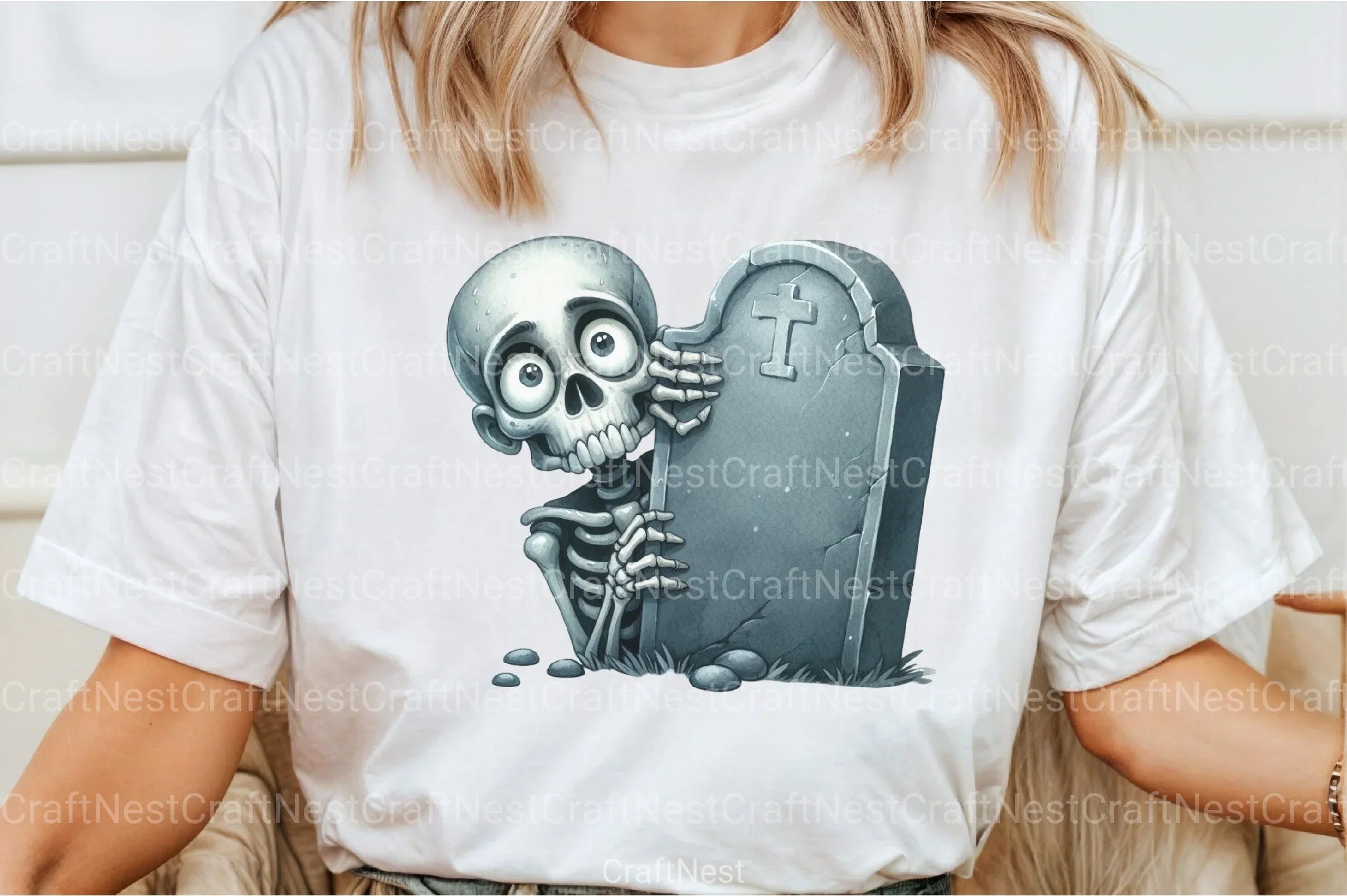 Funny Skeleton Peeking Clipart Bundle 33 - CraftNest - Digital Crafting and Art